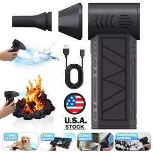 Mini Portable Air Blower Fan Turbo 130000 RPM Cordless Electric Jet Dryer Duster - Picture 1 of 15