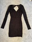 Charlotte Russe Lace Long Sleeved Open Back Little Black Dress Size Small NWOT