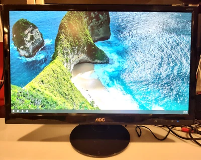 AOC E2351F 23" LED Full HD LED Monitor DVI VGA + cables - Image 1 of 4
