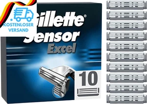 Gillette Sensor Excel Rasierklingen, 10 Ersatzklingen Für Nassrasierer Herren Mi - Bild 1 von 12