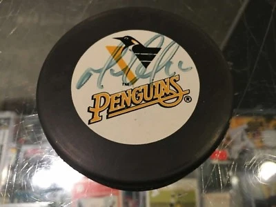 MARIO LEMIEUX PINGÜINOS DE PITTSBURGH FIRMADO PINGÜINOS DE DISCO AUTENTICADO Foto 1 de 2