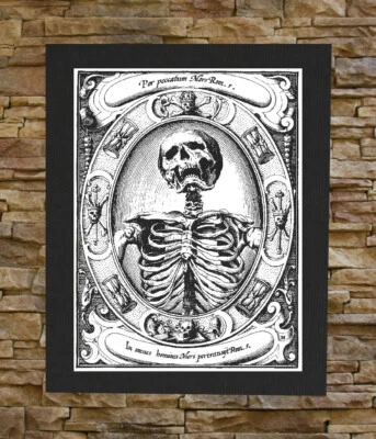 Memento Mori Canvas Print / Back Patch -  Remember Death Skull Skeleton Occult - Image 1 of 2