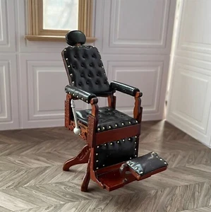 1:12 scale miniature Retro Barber hair salon chair armchair dollhouse furniture - Picture 1 of 10