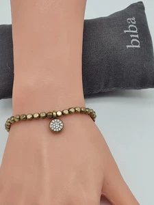 Biba Armband Kupergold mit runde Strass-Anhänger - Bild 1 von 4