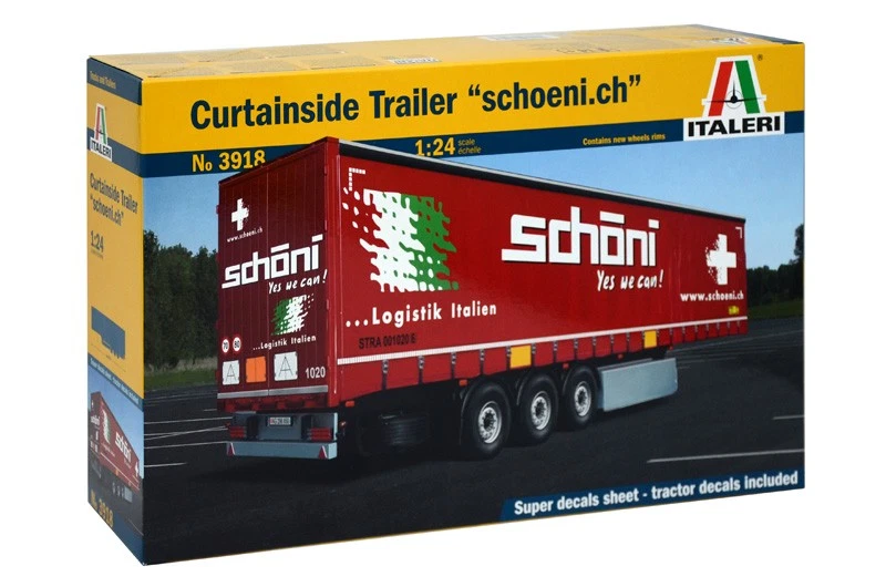 1:24 ITALERI Trailer Trailer For Truck Rimorchio Choeni.Ch Transports Kit IT3918 - Immagine 1 di 4