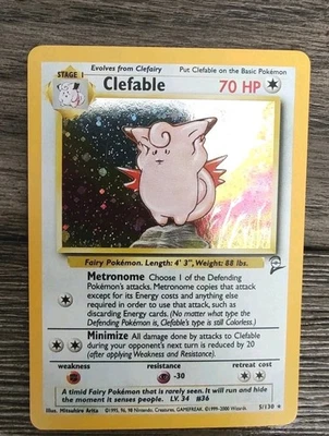 Pokemon Base Set 2 Clefable 5/130 Holo Rare NM - Image 1 of 4
