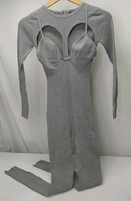 Hera Women's Cat Suit Sculpting Full Bodysuit Cutout Knit Fabric Zipper Back Sm. - Image 1 of 4