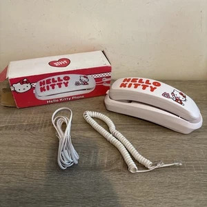 Vintage Phone Hello Kitty Landline White Pink Dialing Working Telephone RARE! - Picture 1 of 24