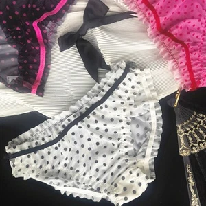Functional Womens Lace Panties Polka Dots Mesh Briefs for Home and Hotel - Picture 1 of 7