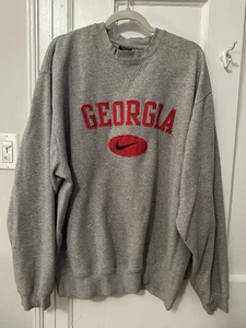 Vintage University Of Georgia UGA Nike Center Swoosh Crew Neck Sweatshirt XL - Picture 1 of 3