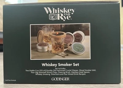 Copos de cristal Godinger Whiskey & Rye à moda antiga - Conjunto para defumador de uísque - Imagem 1 de 4
