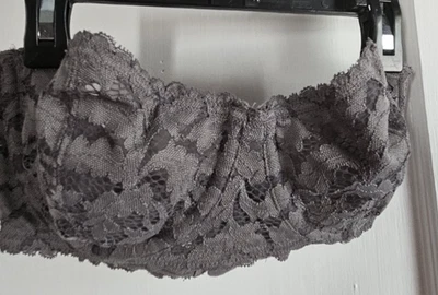 Intimately Free People SZ 34D Gray Sheer Lace Underwire Bra Unlined - Image 1 of 4