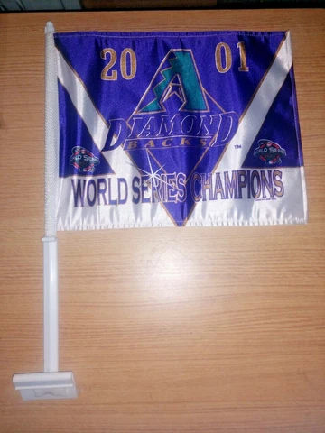 VINTAGE 2001 ARIZONA DIAMONDBACKS MLB WORLD SERIES CHAMPIONS CAR FLAG LOT (2) Cover