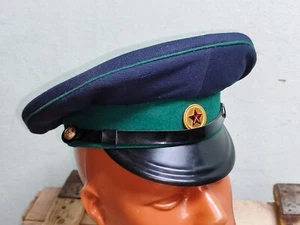 Old Russian Soviet Military Guard Visor Peaked Cap Badge Uniform Size 56 USSR - Picture 1 of 11