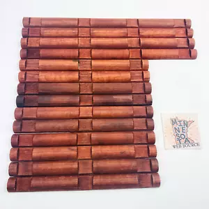 14 Vintage Lincoln Log Roteiche Farbe Halbrund Flach Sortiment Sockel Holzteile - Bild 1 von 5