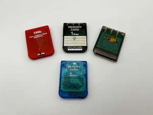 4x Memory Card - schede di memoria (3x 1 MB + 2 MB) Playstation PSX PS One PS1 - Foto 1 di 2