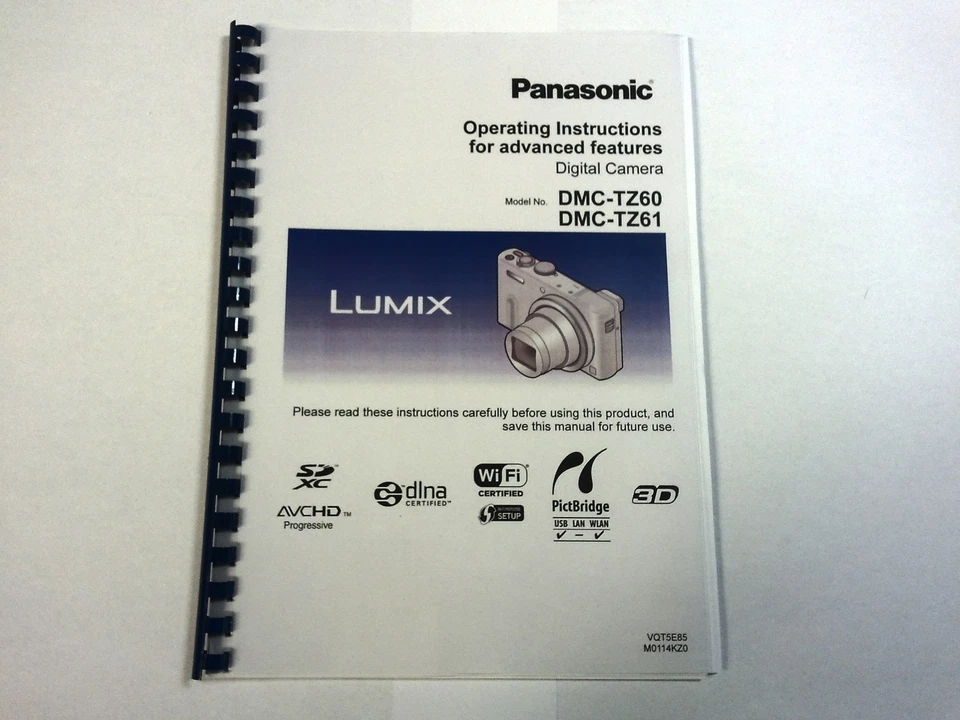 PANASONIC LUMIX DMC-TZ60 TZ61 MANUALE ISTRUZIONI STAMPATO A4 GUIDA UTENTE 329 PAGINE