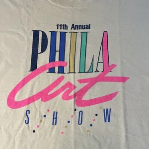 Vintage Single Stitch T Shirt 11th Annual Phila Art Show Early 1990's SIZE-LARGE - Picture 1 of 11