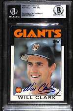 1986 Topps Traded 24 Will Clark RC BGS Auto Autographed BAS Authentic C88628