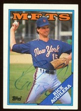 1988 Topps RICK AGUILERA Signed Card autograph AUTO TWINS METS