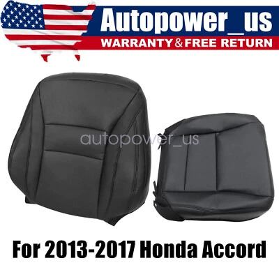 Driver Bottom & Top Replacement Seat Cover Black Fit For 2013-2017 Honda Accord - Изображение 1 из 4