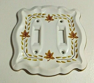 Double Toggle Ceramic Switch Plate Cover By Yale & Towne Mfg. - Lot# 990 - Picture 1 of 3