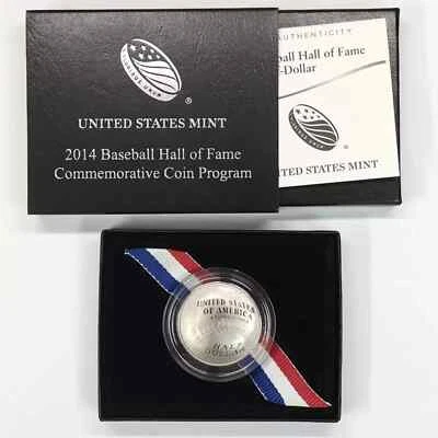 2014 S BASEBALL HALL OF FAME PROOF CLAD HALF DOLLAR COMMEMORATIVE PACKAGING COA - Image 1 of 2