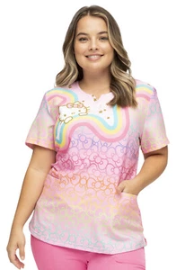 Hello Kitty HeartSoul Scrubs Sanrio V Neck Top HS821 HKRW - Picture 1 of 6