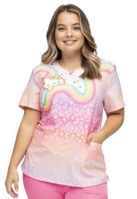 Hello Kitty HeartSoul Scrubs Sanrio V Neck Top HS821 HKRW - Image 1 of 4
