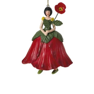 Blumenmädchen Fee Deko Figur Mohnblume neu hängend - Bild 1 von 1