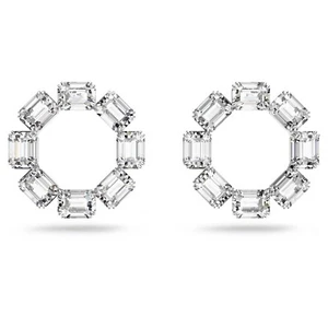 SWAROVSKI Millenia hoop earrings Octagon cut, White, Rhodium plated 5618629 - Picture 1 of 4