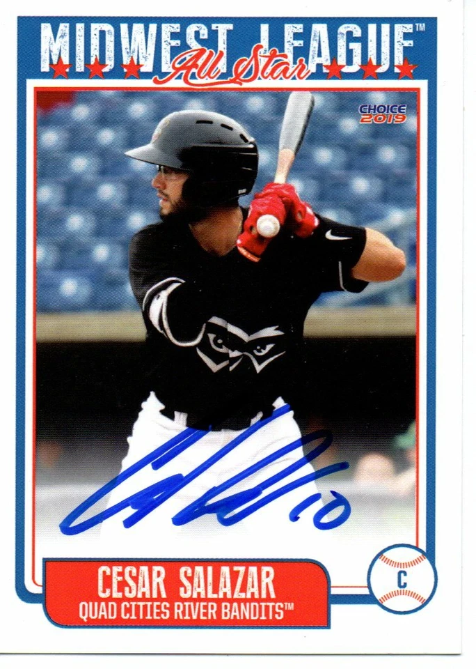Cesar Salazar 2019 Quad Cities Midwest League All Star Game Signed Card - Image 1 of 1
