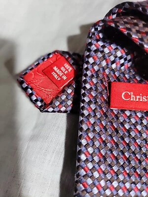 CHRISTIAN Lacroix Tie Mens Silk Necktie Designer Classicore Geometric, 60" - Image 1 of 4