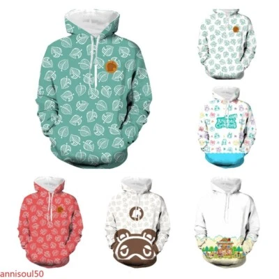 Animal Crossing: New Horizons Simple 3D Digital Impreso Ocio Deportes Sudadera con Capucha Foto 1 de 4