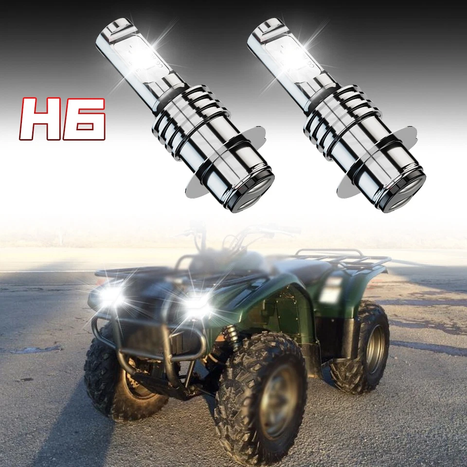 Para Yamaha Timberwolf 250 1992-2000 Par P15D LED Blanco 6000K Faro H6M Bombilla Foto 1 de 4