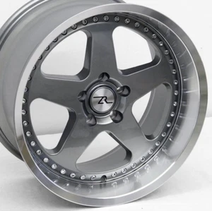 18" Gunmetal Saleen SC style Wheels 18x8.5 18x10 staggered 5x114.3 Mustang 94-04 - Picture 1 of 13