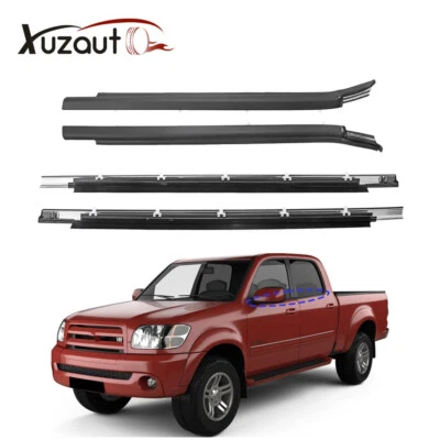 4Pcs For 2000-2006 Toyota Tundra Double Cab Weatherstrip Outer Lower Window Trim - Image 1 of 4