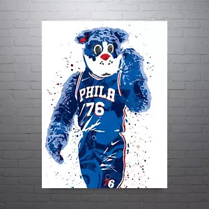 Franklin Mascot Philadelphia 76ers Basketball Print, Man Cave - Picture 1 of 6