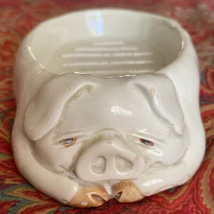 Fitz and Floyd PORKY sleepy PIG Vtg Soap Dish beige vintage porcelaine farmhouse - Picture 1 of 11
