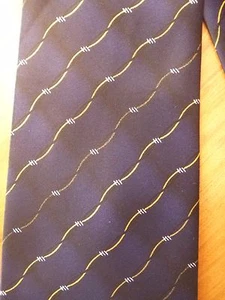 KAILONG  100% SILK NECK TIE...BLUE WITH YELLOW & SILVER....BRAND NEW..HAND MADE - Bild 1 von 2