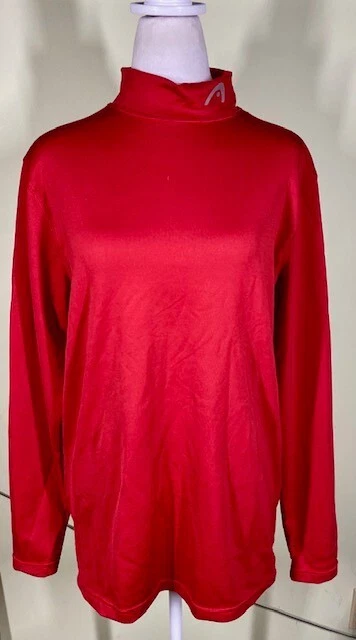 HEAD Unisex M Rojo Cuello Simulado Tenis Pullover Ropa Activa Top Elástico Manga Larga Foto 1 de 4