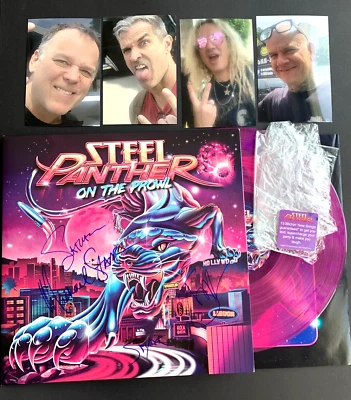 STEEL PANTHER In-person signed komplett Vinyl/LP 12" NEU Autogramme+Fotos - Bild 1 von 4