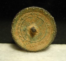 Civil War Dug CS Confederate Type Flat/Coin Brass Coat Button Relic Broken Shank