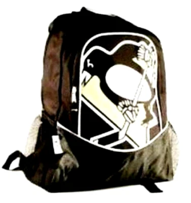 Mochila de viagem Pittsburgh Penguins bolsa de ginástica escolar estilo logotipo Hype NHL nova - Imagem 1 de 3