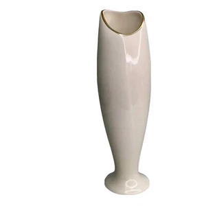 LENOX CREAM GOLD HEART TALL VASE - Picture 1 of 7