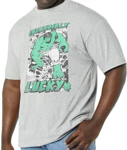 licensed Marvel Big & Tall "Incredibly Lucky" hulk- grey 2XLT - Picture 1 of 3