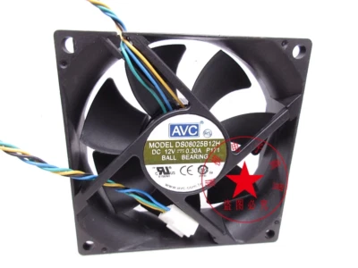 1PC AVC DS08025B12H 8025 four wire support PWM speed regulation 12V 0.30A fan - Image 1 of 4