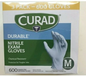 Curad Durable Nitrile Exam Gloves, Medium, 600 ct - Picture 1 of 2