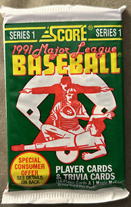 1991 Score Baseball Pack Cal Ripken, Jr Orioles (Top) Steve Balboni Yankees Back