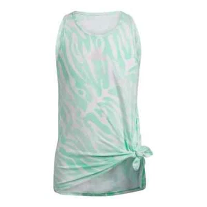 NWT Adidas size 16 Girl's mint/white/pink Tie-Front tank top - Picture 1 of 1